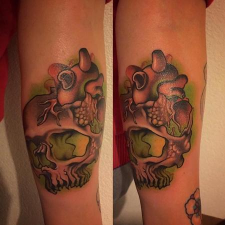 Tattoos - Fungal Skull Color Tattoo - 117737